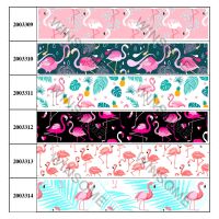 [HOT YAPJLIXCXWW 549] Flamingos ที่สวยงามพิมพ์ Grosgrain/ ริบบิ้นซาติน5หลา16มม./25มม./38มม./50มม./75มม. สำหรับ DIY Headwear โบว์ผม