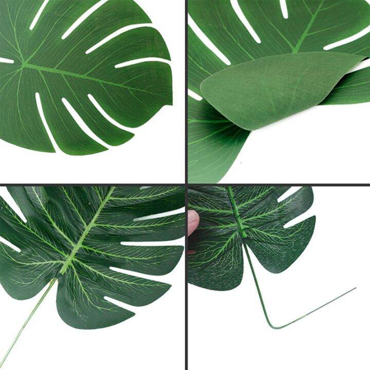 108-pack-palm-leaves-artificial-tropical-monstera-6-kind-artificial-green-palm-leaf-with-stems-for-hawaiian-luau-party