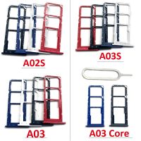 Original SIM Card Tray Chip Slot Drawer Holder Adapter Essories Repair Part + Pin For Suitable For Samsung Galaxy A02S A03S A03 Core