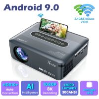 [12000 ลูเมน] โปรเจคเตอร์ Salange X1 12000 Lumen Android 9.0 รองรับ 4k 8K Ultra HD 8K ถอดรหัส Dual Wifi 5G Wifi พื้นเมือง 1080p แก้ไขอัตโนมัติโฮมเธียเตอร์อุปกรณ์ฉายภาพ