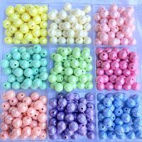 Acrylic beads for jewelry making Macaron solid color AB color beads round beads DIY bead making handmade plastic loose beads DIY accessories and other