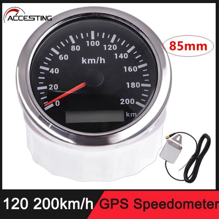 รถมอเตอร์ไซค์มาตรวัดความเร็ว-g-p-เรือ120kmh-200kmh-ความเร็วอมิเตอร์พร้อมเสาอากาศ-g-p-s-เหมาะสำหรับรถบรรทุกออโต้เรือ