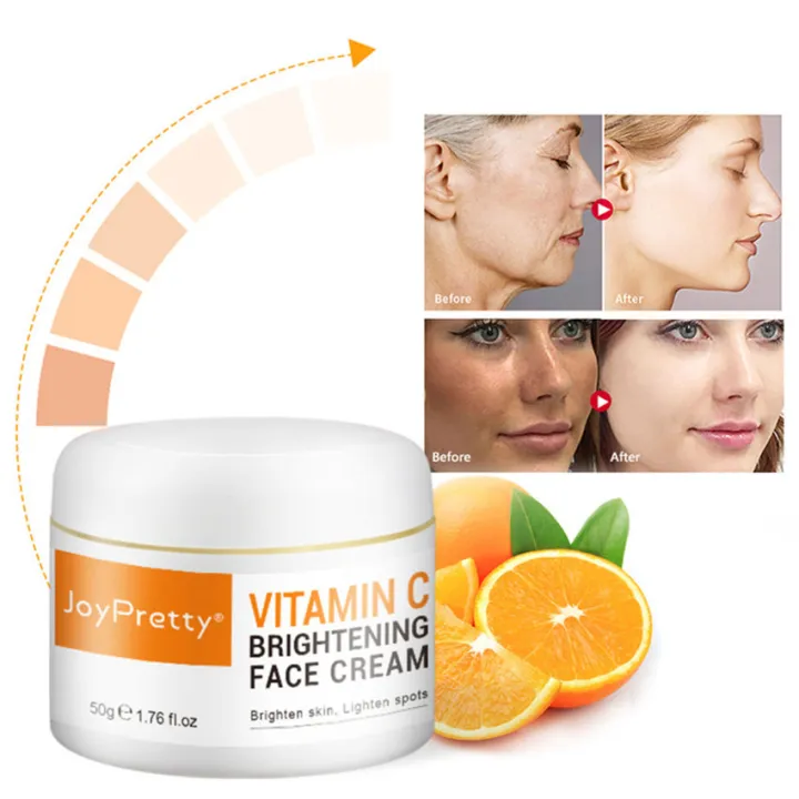 JoyPretty Krim Wajah Vitamin C, Krim Vitamin C Pencerah Wajah, Krim