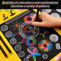 【CC】❖☑✁  22 Pcs/set Spirograph Set Interlocking Gears Wheels Painting Ruler Educational Children