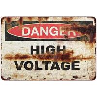 Vintage Danger High Voltage Sign Retro Metal Tin Art Gift 8X12 Perfect For Man Cave Decorations And Yard Sign Letters