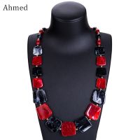 【DT】hot！ Ahmed New Statement Beads Necklaces Collier Fashion Pendant Collar Necklace for