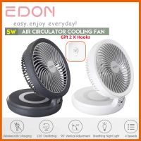 ☽♀♝ Edon Electric Fan Battery Drive 120 Degree Adjustable Portable USB Desktop Mini Fan 4 Speeds Night Light for Home Office Enjoy kitchen fan wall fan kipas