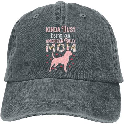 2023 New Fashion Kinda Busy Being An American Bully MOM Fashion Casual Baseball Cap Outdoor Fishing Sun Hat Mens And Womens Adjustable Unisex Golf Hats Washed Caps，Contact the seller for personalized customization of the logo