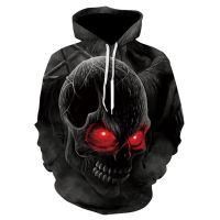 2023 NewRed Eyes Skull Hoodie 3D พิมพ์ Hoodie การพิมพ์ดิจิตอลเสื้อลำลอง Unisex Hoodie Outerwear