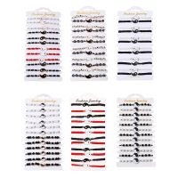 12pcs Trendy Tai Chi Yin &amp;Yang Couples Bracelets For Women Men Handmade Woven Chain Friends Bracelet Birthday Party Jewelry Gift Charms and Charm Brac