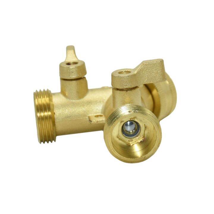 brass-3-4-inch-thread-2-way-garden-tap-water-splitter-copper-y-irrigation-valve-5-8-quot-quick-connector-cranes-adapter-1pcs