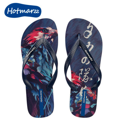 Hotmarzz ลื่นวิจิตร3D พิมพ์ผู้ชายในร่มสบายๆรองเท้าแตะกันน้ำลื่นรองเท้าแตะที่สะดวกสบาย HM0849