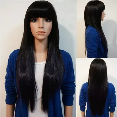 In stock] Wig for Women Qi Bangs Long Straight Hair Fluffy Fashion Korean  Wig in Stock For Christmas Gift | Lazada PH