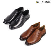 MATINO SHOES รองเท้าชายคัทชูหนังแท้ รุ่น MC/B 3012 - BLACK/TAN