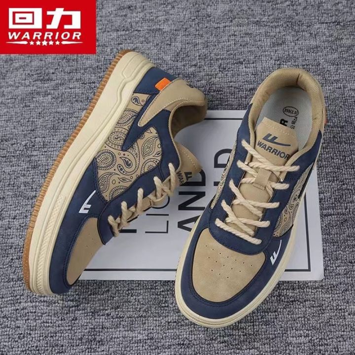 warrior-2023-spring-sports-shoes-for-men-fashion-printing-lace-ups-walking-shoes-luxury-pu-leather-male-casual-tennis-sneakers