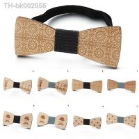 ✈ Fashion Beautiful Bow Tie Men Smooth Bow Collar Flower Wood Bowknot Elastic Ties With Cute Cat For Boy Male Wooden Tie