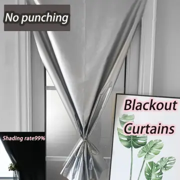 Black Punch Free Velcro Blackout Curtain Shading Anti-uv For