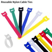 10pcs/100pcs Cable Ties Self Adhesive Reusable Loop Hook Wrap Bundle Plastics Nylon Strap Organizer Self Clip Holder Wire Tie Cable Management