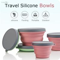 Vanzlife portable travel silicone folding bowl multi-function anti-fall outdoor retractable picnic bowl lunch box