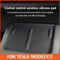 Silicone Anti-skid Pad Wireless Charging Pad Non-Slip For Tesla Model3/Y 2021-2023 Mat Dust-Proof Cover Car Accessories