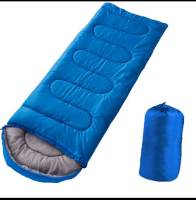 Daujai happy ถุงนอนเดินป่า  (สีฟ้า) ถุงนอนปิกนิก Sleeping Bag แบบพกพา สำหรับเดินทาง ผลิตจากวัสดุโพลีเอสเตอร์ทนน้ำและแห้งเร็ว ถุงนอนพกพา Outdoor Camping ถุงนอนแคมป์ปิง ถุงนอน