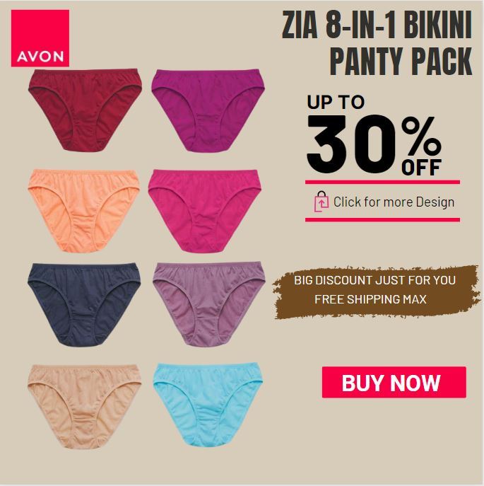 Avon official Store ZIA 8-in-1 Bikini Underwear Ladies solid Colors ...