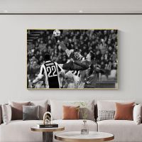 ♟ โปรตุเกสฟุตบอล Star โปสเตอร์ Bicycle Kick ภาพวาดผ้าใบ Modern Soccer Art ภาพพิมพ์สำหรับ Boy Room Aesthetic Wall Decor