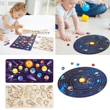 Wooden Puzzle Toy Solar System Model Science Toys Set Montessori Planets  Science Educational Puzzle Toys For Kids Gifts