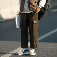 【Ready】? y high street nme student overs for men tile -r loose multi-pocket large size straight casl overs