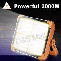 โซล่าเซลล์ LED Emergency Light [ไฟฉุกเฉิน]  โซล่า พาวเวอร์แบงค์ 1000W LED สปอตไลท์  solar light mobile power พร้อมจัดส่ง