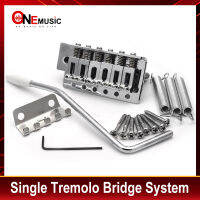 ชุด 6 สายแบน Saddle Single Tremolo Guitar Bridge System สำหรับกีตาร์ไฟฟ้า Black Chrome-DFDAG STORE