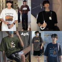 SDZA3 ?ส่งมาจากไทย? เสื้อยืดผู้ชาย ลายการ์ตูนสไตล์สตรีทเกาหลีแฟชั่นลำลอง oversize ผ้านุ่มใส่สบาย คอกลมแขนสั้น มี10สี