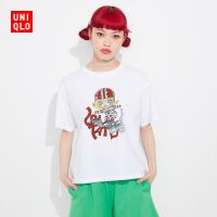 UNIQLO เสื้อยืดพิมพ์ลายมีฟองแขนสั้นสำหรับผู้หญิง UTPOPMART ผิวด้านจินตนาการของเด็กแม่459529