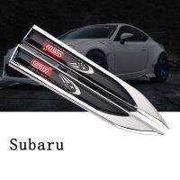 [OUS] Subaru สติกเกอร์ติดประตูรถยนต์3D จำนวน2ชิ้นป้ายใบไม้โลหะดัดแปลงบังโคลนใบมีดตกแต่งตัวถังรถ Forester XV BRZ STi