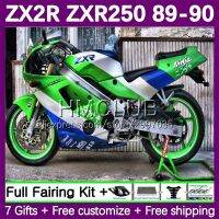 ZXR250นินจาหน้ากากสำหรับคาวาซากิ OEM ZXR 250 ZX-2R 123No สีเขียวหุ้น ZXR-250 ZX2R ZX R250 2R 1989 1990 ZX-R250 89 90 Bodys