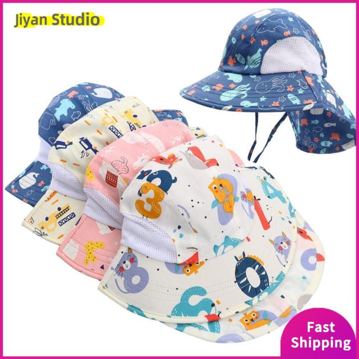 JIYAN2866 Outdoor Sunscreen Beach Cap Boy Girl Wide Brim Cap