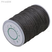 0.7mm Dia 100m Dark Gray Round Waxed Thread Leather Craft Sewing Cord