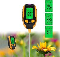 Kengukur Kelembaban Tanah Digital 4 In 1, Pengukur Kelembapan PH Meter Temperatur Tanah Dan Kelembapan Lingkungan