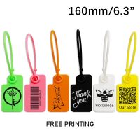 100 Custom Product Hang Tags Label Plastic Security Garment Clothes Shoes Bag Key Gift Logo Brand Printed Labels Tag 160mm/6.3" Labels