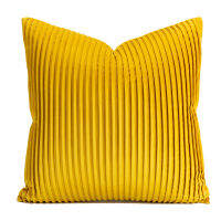 Medicci Home Designer Throw Pillow Covers INS Modern Farmhouse Striped Lemon Yellow Cushion Case For Bed Sofa Couch Decoration