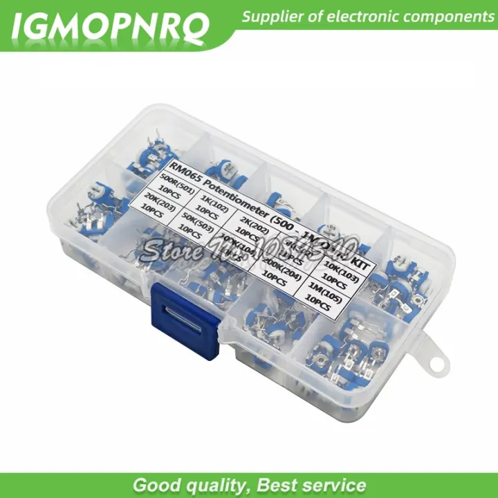 100pcs/Box RM065 Potentiometer Adjustable Resistor Kit 500 1M Ohm