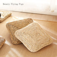 Handmade Straw Tea Ceremony Worship Buddha Floor Cushions Square Shape Thicken Bay Window Balcony Cushion Japanese Tatami Mat