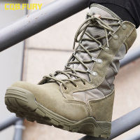【Hot sale】Ultralight Combat Boots Special Force Breathable Zipper Army Fan Boots Desert Mountaineering Tactical Land Combat Training Boots-CQB
