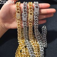 hot sale Men Hip hop Iced Out Bling chain Necklace Pave setting Rhinstones CZ Miami Cuban chains necklaces Hiphop male jewelry