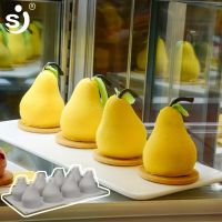 SJ Cake Molds Silicone Pear Shaped Baking Tray 8 Cavity Cakes For Cake Tools Not Stock Mousse Cake Decorations Moulds Bread  Cake Cookie Accessories