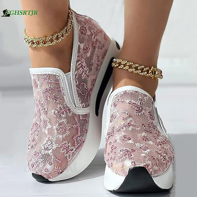 รองเท้าโลฟเฟอร์แบบสวมพื้นหนารองเท้าลำลองระบายอากาศได้ข้อต่ำสำหรับผู้หญิงเหมาะสำหรับใส่เดินเต้น