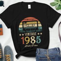 เสื้อยืด ลายเทปคาสเซ็ต 1985 Limited Edition 37Th 37 Years Old Birthday Party Friend Gift สีดํา สไตล์วินเทจ