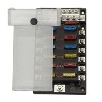 12 Way Fuse Holder with LED Indicator Light and Negative Busbar for 1224V Car