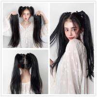 50CM Double Ponytail Wig Piece Bandage Long Straight Hair Wig JK Lolita Headress