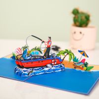 3D Retirement Pop Up Card for Dad Fathers Day Fishing Greeting Cards Greeting Cards